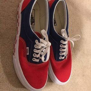 red and blue women’s vans